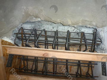 Готовый узел соединения лестницы с плитой перекрытия